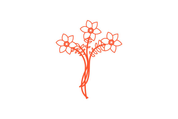 Cute Floral Flowers Vectors Line Style