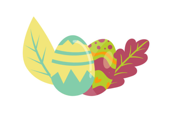 Easter Egg Dark Green Floral Vector