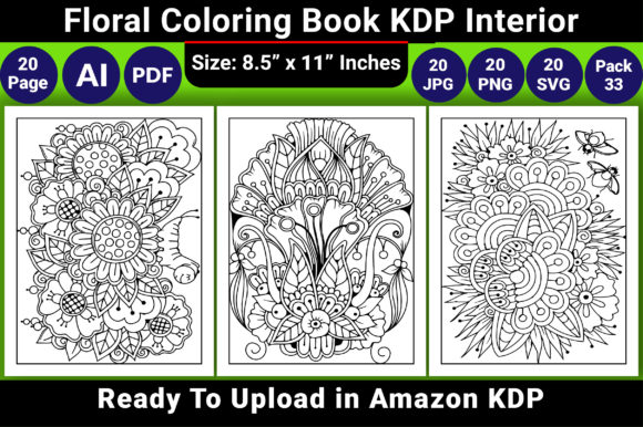 Floral Coloring Book KDP Interior