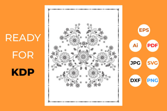 Floral Coloring Book Page KDP Interior