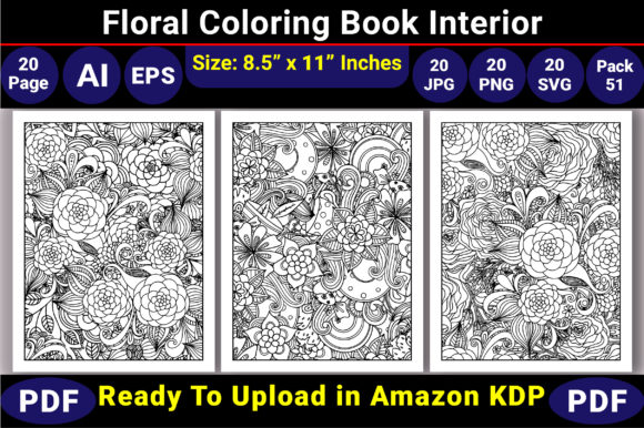 Floral Coloring Book Pages
