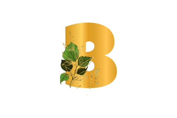 Floral Gold Alphabet, Wedding Font B SVG