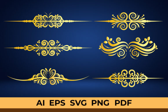 Floral Golden Ornaments Vector Bundle