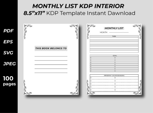 Floral KDP Interior Monthly List