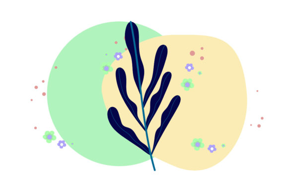 Floral Leaf Plant Abstract Style