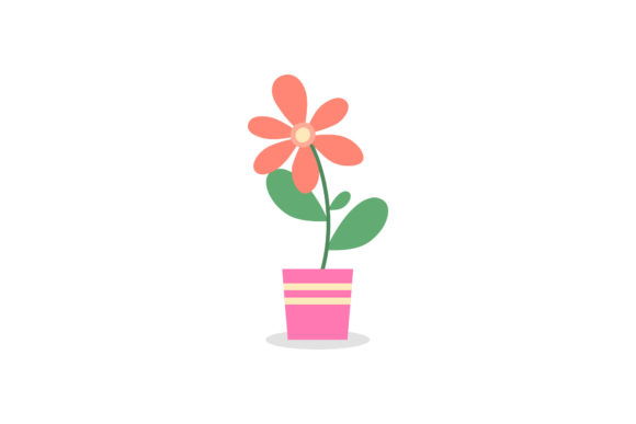 Floral Leaves and Pot