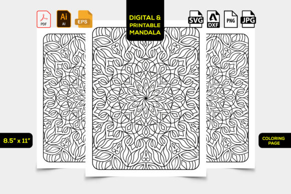 Floral Mandala for KDP Interior Book SVG