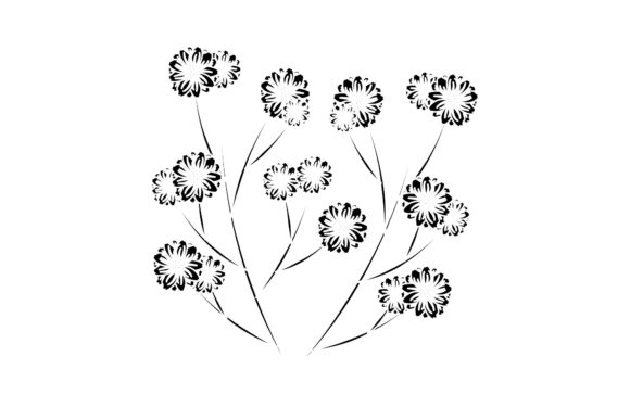 Floral Modern Flower Silhouette