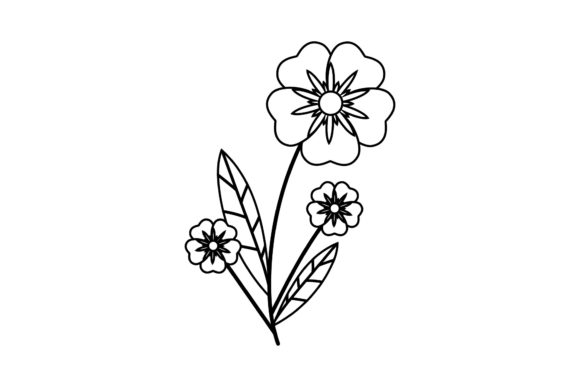 Floral Tulips Blossom Outline