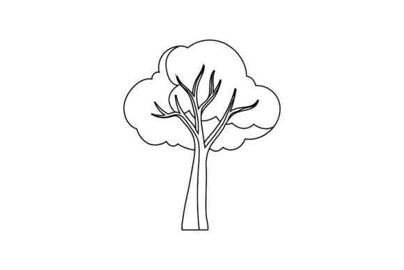 Tree Floral Garden Outline