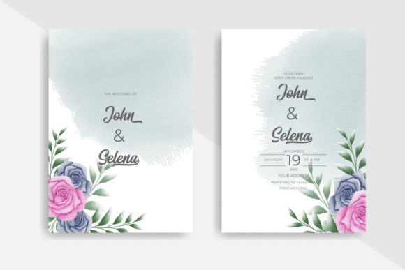 Watercolor Floral Wedding Invitation Card